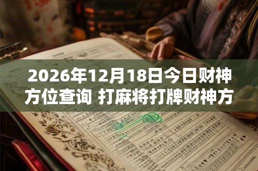 2026年12月18日今日财神方位查询 打麻将打牌财神方位 2026年12月18日今日财神方位查询 打麻将打牌财神方位