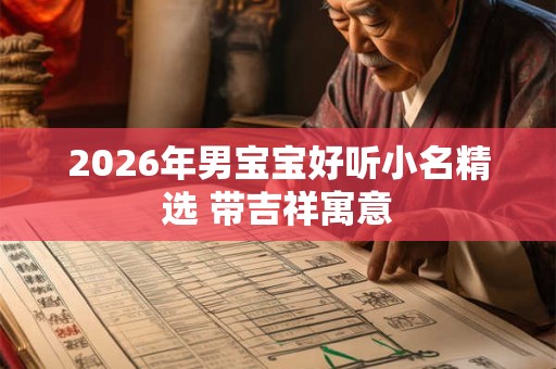2026年男宝宝好听小名精选 带吉祥寓意