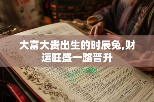 大富大贵出生的时辰兔,财运旺盛一路晋升