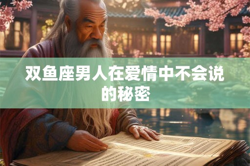 双鱼座男人在爱情中不会说的秘密