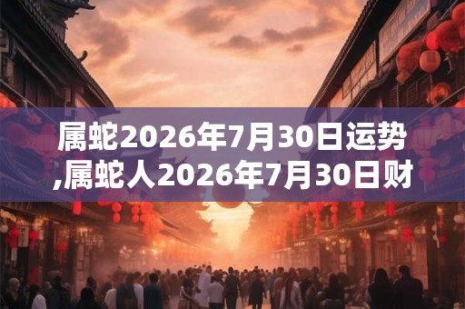 属蛇2026年7月30日运势,属蛇人2026年7月30日财运,生肖蛇2026年7月30日运势