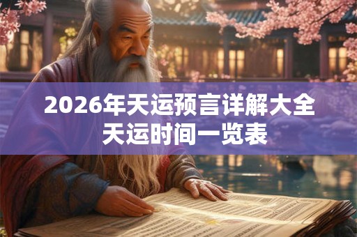2026年天运预言详解大全 天运时间一览表 2026年天运预言详解大全 天运时间一览表