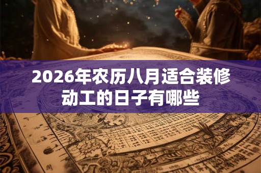 2026年农历八月适合装修动工的日子有哪些