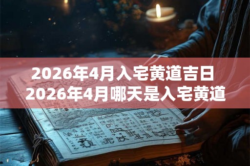 2026年4月入宅黄道吉日 2026年4月哪天是入宅黄道吉日 2026年4月入宅黄道吉日 2026年4月哪天是入宅黄道吉日