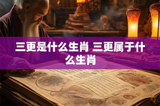 三更是什么生肖 三更属于什么生肖