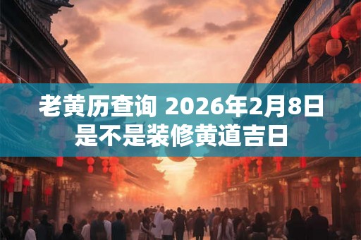 老黄历查询 2026年2月8日是不是装修黄道吉日