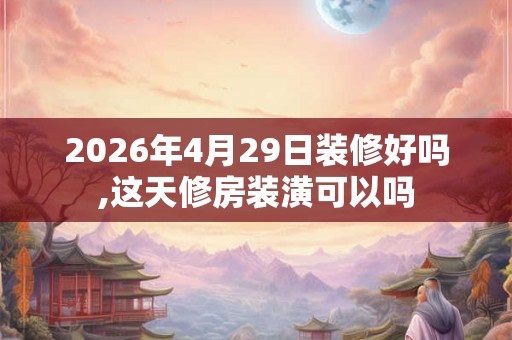 2026年4月29日装修好吗,这天修房装潢可以吗