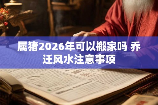 属猪2026年可以搬家吗 乔迁风水注意事项