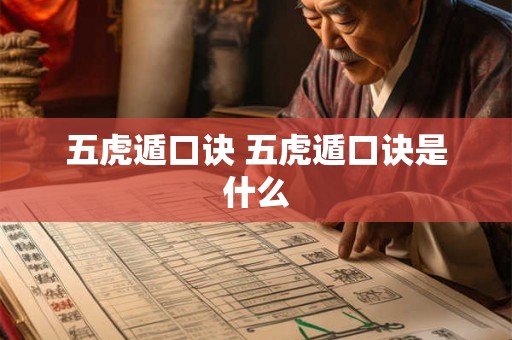 五虎遁口诀 五虎遁口诀是什么