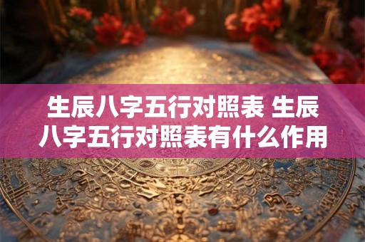 生辰八字五行对照表 生辰八字五行对照表有什么作用