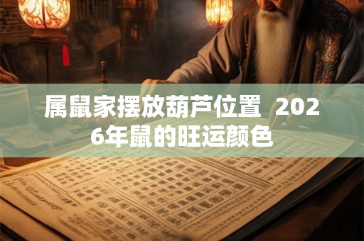 属鼠家摆放葫芦位置  2026年鼠的旺运颜色