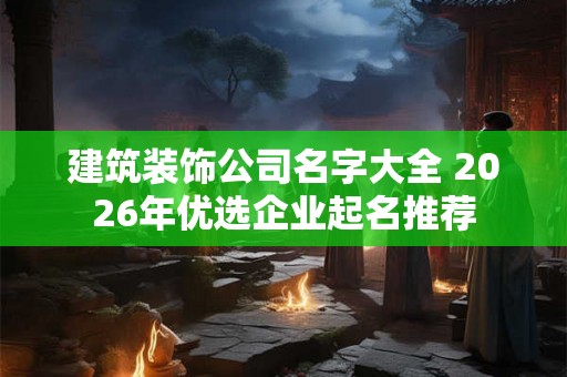 建筑装饰公司名字大全 2026年优选企业起名推荐 建筑装饰公司名字大全 2026年优选企业起名推荐