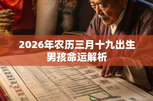 2026年农历三月十九出生男孩命运解析 2026年农历三月十九出生男孩命运解析