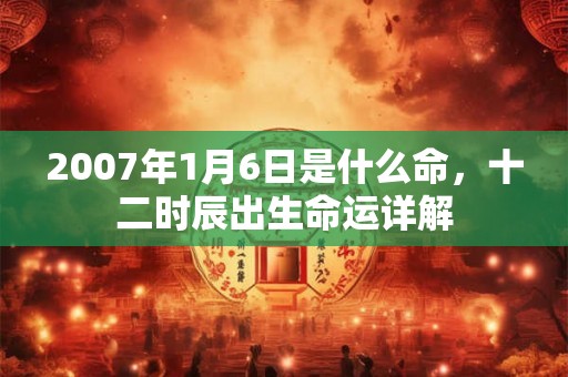 2007年1月6日是什么命,十二时辰出生命运详解 2007年1月6日是什么命,十二时辰出生命运详解