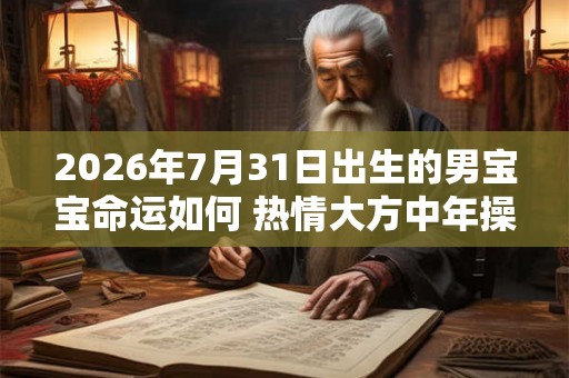 2026年7月31日出生的男宝宝命运如何 热情大方中年操劳