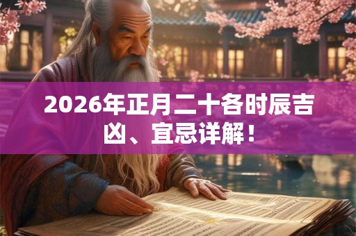 2026年正月二十各时辰吉凶、宜忌详解！