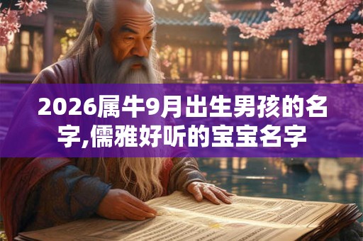 2026属牛9月出生男孩的名字,儒雅好听的宝宝名字