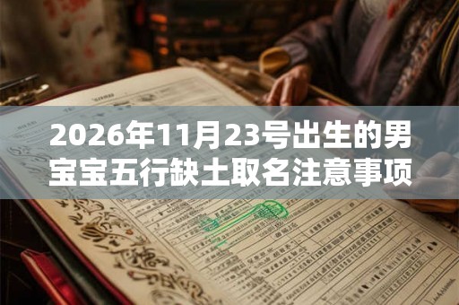 2026年11月23号出生的男宝宝五行缺土取名注意事项