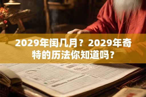 2029年闰几月？2029年奇特的历法你知道吗？