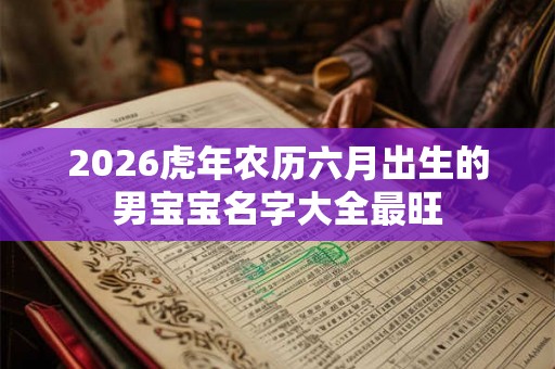 2026虎年农历六月出生的男宝宝名字大全最旺