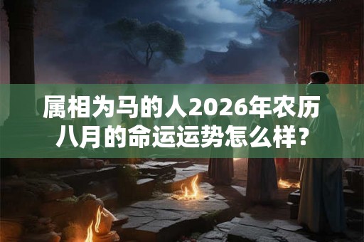 属相为马的人2026年农历八月的命运运势怎么样？