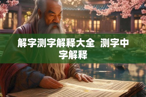 解字测字解释大全  测字中字解释