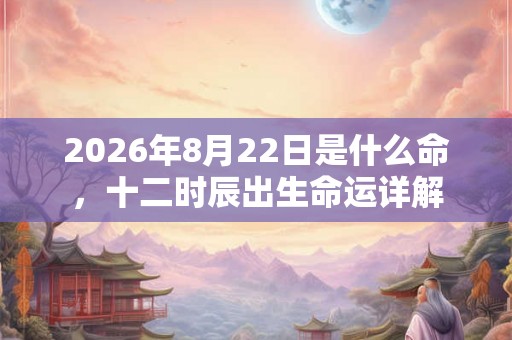 2026年8月22日是什么命，十二时辰出生命运详解