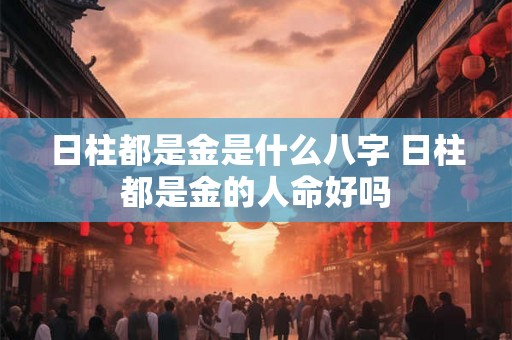 日柱都是金是什么八字 日柱都是金的人命好吗