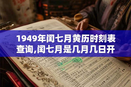 1949年闰七月黄历时刻表查询,闰七月是几月几日开始？
