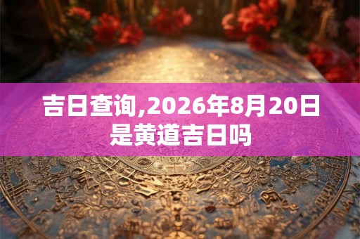 吉日查询,2026年8月20日是黄道吉日吗