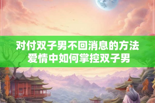 对付双子男不回消息的方法 爱情中如何掌控双子男