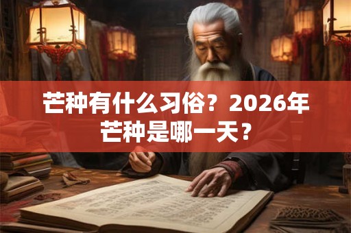 芒种有什么习俗?2026年芒种是哪一天? 芒种有什么习俗?2026年芒种是哪一天?