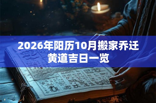 2026年阳历10月搬家乔迁黄道吉日一览