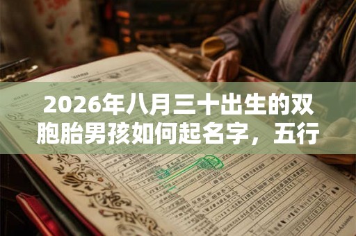 2026年八月三十出生的双胞胎男孩如何起名字，五行属什么？