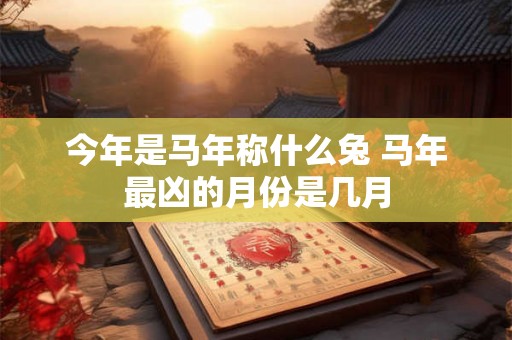 今年是马年称什么兔 马年最凶的月份是几月