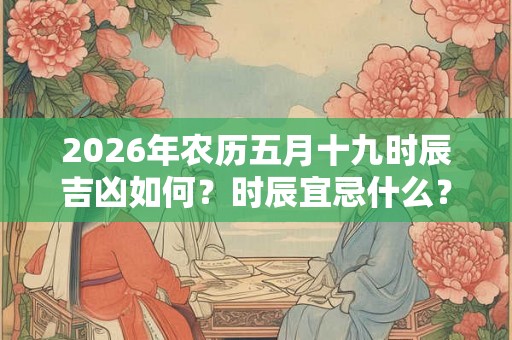 2026年农历五月十九时辰吉凶如何?时辰宜忌什么? 2026年农历五月十九时辰吉凶如何?时辰宜忌什么?