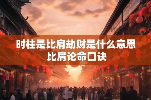 时柱是比肩劫财是什么意思 比肩论命口诀 时柱是比肩劫财是什么意思 比肩论命口诀