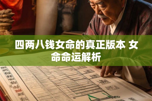 四两八钱女命的真正版本 女命命运解析