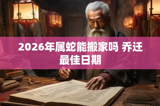 2026年属蛇能搬家吗 乔迁最佳日期