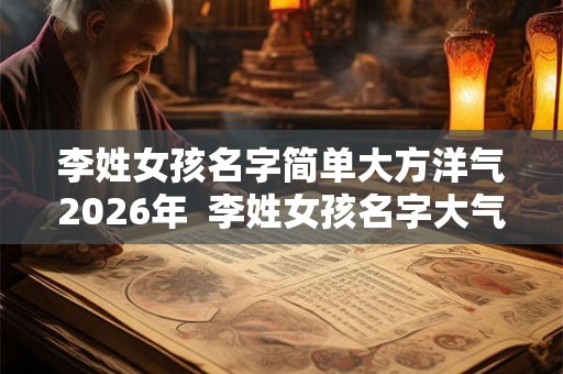 李姓女孩名字简单大方洋气2026年  李姓女孩名字大气文雅