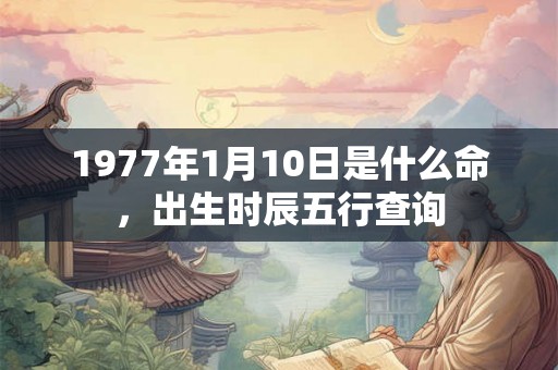 1977年1月10日是什么命，出生时辰五行查询