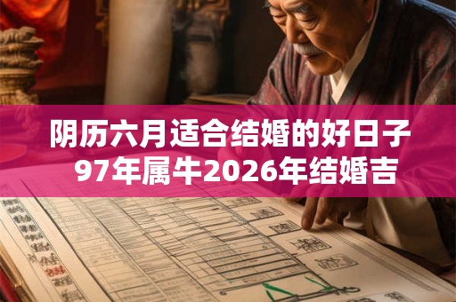 阴历六月适合结婚的好日子  97年属牛2026年结婚吉日