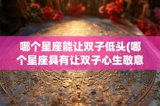 哪个星座能让双子低头(哪个星座具有让双子心生敬意而低头的魅力)