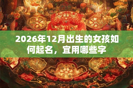 2026年12月出生的女孩如何起名，宜用哪些字