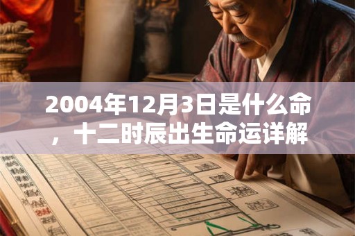 2004年12月3日是什么命，十二时辰出生命运详解