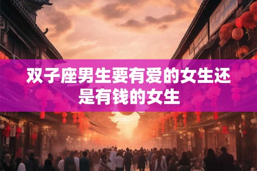 双子座男生要有爱的女生还是有钱的女生 双子座男生要有爱的女生还是有钱的女生