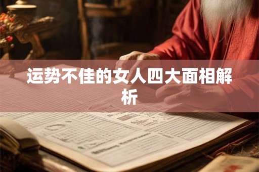 运势不佳的女人四大面相解析