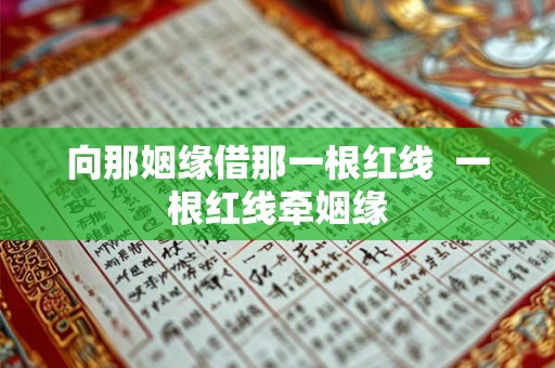 向那姻缘借那一根红线  一根红线牵姻缘