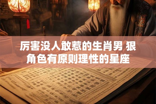 厉害没人敢惹的生肖男 狠角色有原则理性的星座 厉害没人敢惹的生肖男 狠角色有原则理性的星座