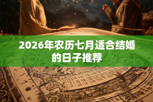 2026年农历七月适合结婚的日子推荐
